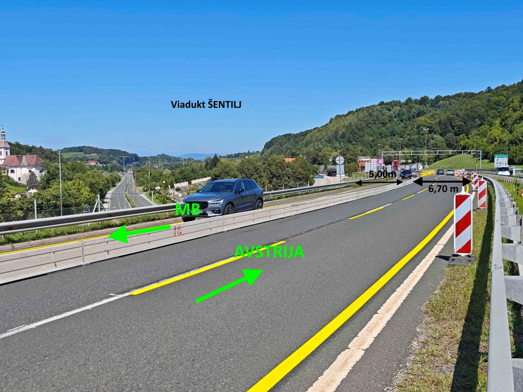 Dela A1 MB - LJ, viadukt Šentilj - širina pasov