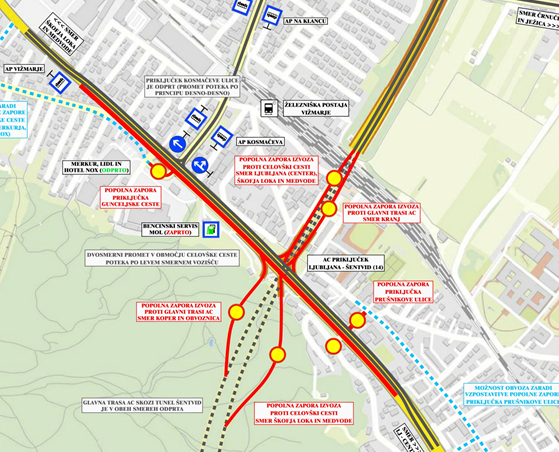 Nova faza del na priključku Ljubljana Šentvid po 14. avgustu
